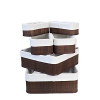 OEM Customized Storage Container Bamboo Sets of Unfoldable Storage Basket