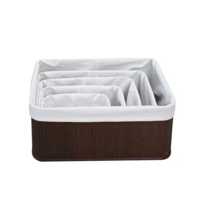 Good selling household set 5 storage baskets bamboo baskets