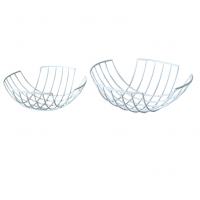 Set of 2 high quality kitchen metal wire storage fruit bread bowl basket caddy