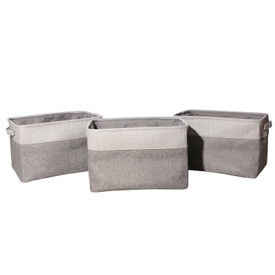 Storage Basket with Handle, Collapsible Storage Bins Set Works As Baby Storage Nursery Baskets EVA Fabric baskets