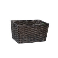 Household popular and waterproof decor woven baskets PE synthetic rattan storage basket