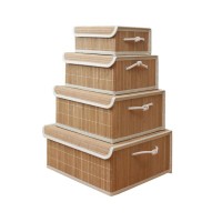 Set of four Household Bamboo Storage Basket Drawers for Sundries