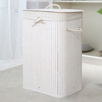 High Quality Foldable Clothes Storage Big Capacity Square Shape White Portable Laundry Basket