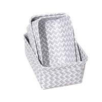 Eco material hand woven waterproof pp belt customized storage basket