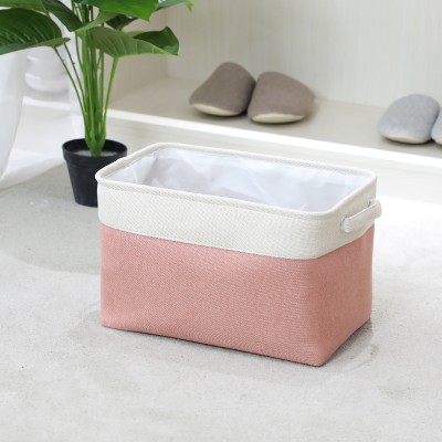 Rectangular Storage Bin Canvas Fabric Storage Basket with EVA coating