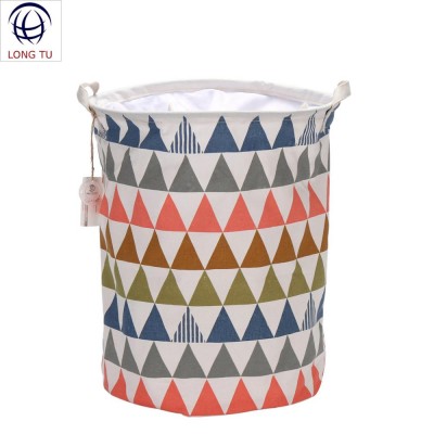 Multicolored Foldable Large Cylindric New Argyle Canvas Fabric Storage bin Basket Organizer, Laundry Hamper for Blouse t-shirt